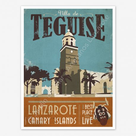 Teguise, Lanzarote, vintage travel poster